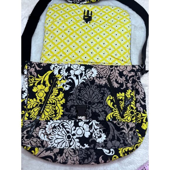 Vera Bradley Baroque Floral Messenger Bag Quilted Cotton Crossbody Purse - Picture 7 of 10